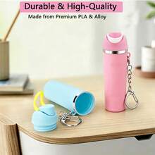 Cute Mini Cup Lipstick Holder Keychain, Cartoon Cup Backpack Charm, Portable Lipstick Protective Case, Suitable For Gifts - Multicolor - View 5
