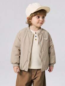 mini bala Unisex Infant Kids Padded Jacket Thick Fluffy Soft Loose Going‑Out Coat For Autumn Winter - Camel - View 3