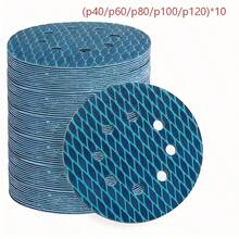 50pcs 5-Inch 8-Hole Diamond Pattern Blue Hook & Loop Sanding Discs, Anti-Clogging Dry Sandpaper, High Wear Resistance Abrasive Pads, Suitable For Car Repair, Woodworking, Metal Polishing, Wall Putty Grinding - Navy Blue - View 8