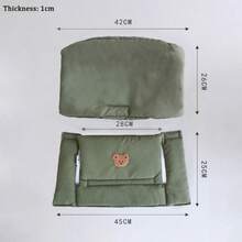 1pc Baby Cute Bear Pattern Removable & Washable High Chair Seat Cushion, Soft Skin-Friendly Anti-Slip, Essential For Feeding Stage, Easy Installation, Machine Washable, Fits Multiple High Chair Models - Army Green - View 2