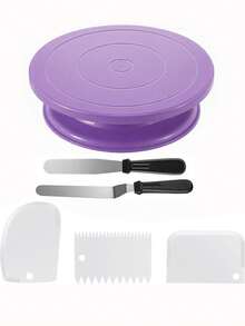 Rotating Cake Turntable, Cake Decorating Set, Cake Decorating Tips And Frosting Tools, Cake Molds, Cream Cake Baking Piping Turntable, Birthday Cake Decorating Turntable, Stainless Steel Spatula And Scraper, Home Cream Cake Tools, Suitable For Baking Cupcakes, Cookies, Muffins, Etc., Complete Kitchen Utensils - Multicolor - View 14