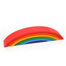 1 Set Children's Rainbow Stacking Blocks Creative Building Assembly Toy Kids Stacking Toy Brain Development Creativity Inspiration Thinking Enlightenment - Multicolor - View 18