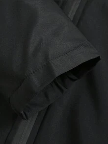 Men's Jacket, Autumn/Winter Stand Collar Jacket, Small Stand Collar Design, Embroidered Shield Logo, Suitable For Hiking And Outdoor Activities, Elegant Travel, Comfortable Clothing - Black - View 5