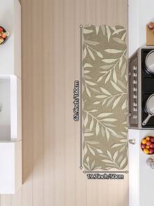 DAJIANG 1pc 3D Printed Woven Long Strip Rug, Leaf Pattern Vintage Khaki, Kitchen Rug, Long Hallway Rug, Floor Mat, Suitable For Bathroom, Kitchen, Outdoor Hallway, Bedroom, Living Room, Machine Washable Easy To Clean, Non-Slip Entryway Rug, Bedroom Autumn Decor Accessory - Multicolor - View 16