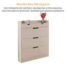 Zapatero De 3 Niveles De Madera Minimalista Estante Estable - Blanco - Ver 5
