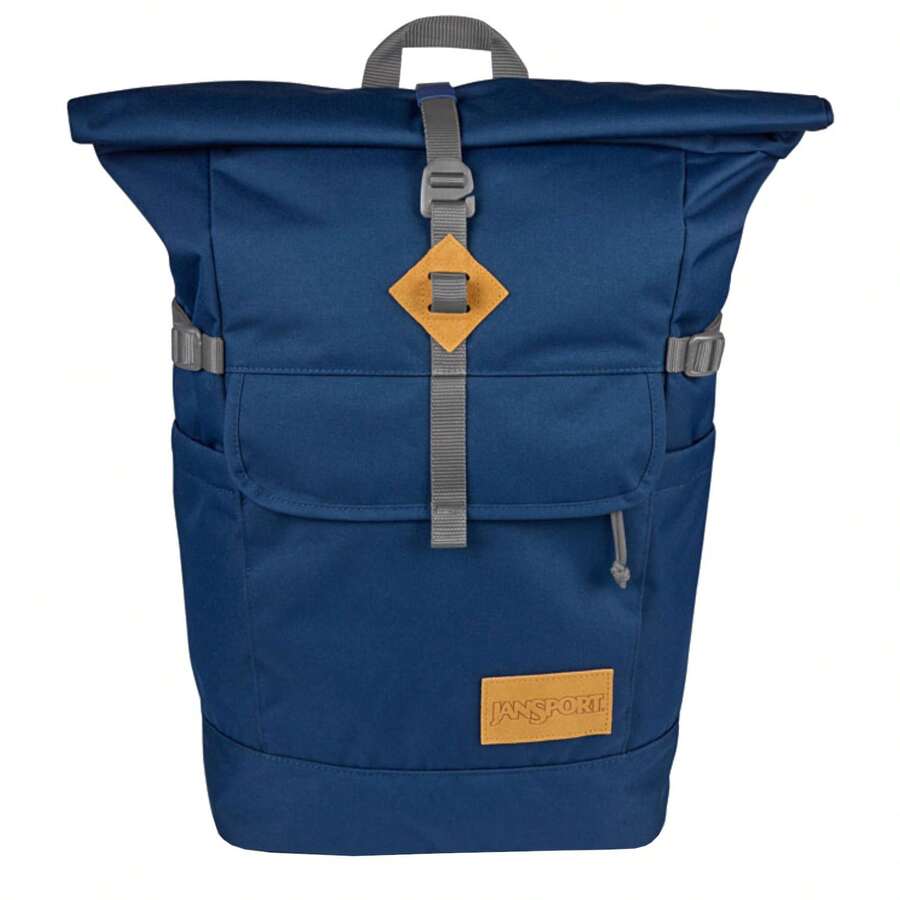 JanSport Hatchet Rolltop Backpack - Navy Unisex Backpacks - Royal Blue - View 1