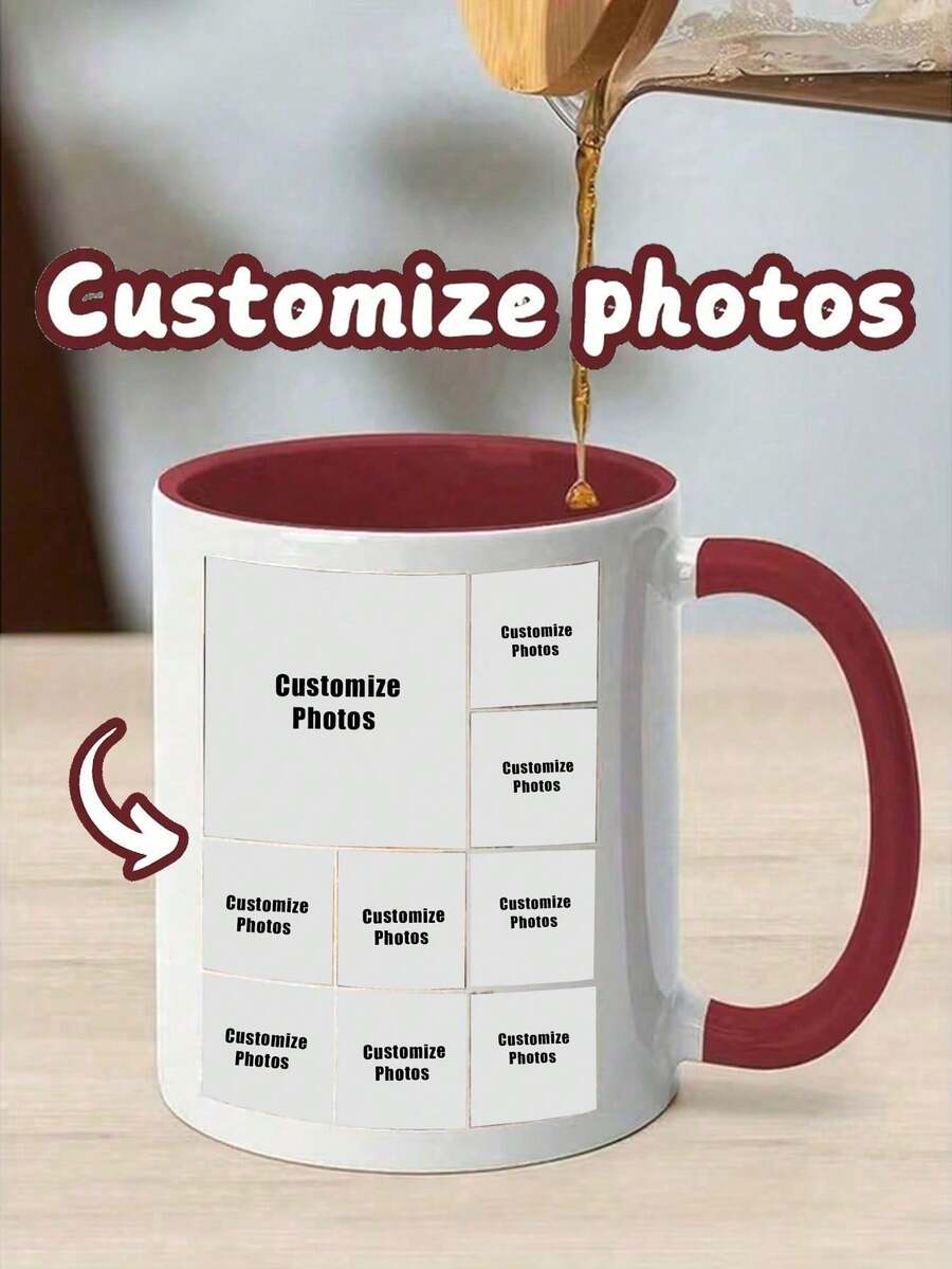 11oz Personalized Custom Mug, Customized Coffee Cup With Photo And Text, Unique Custom Water Cup For Men And Women, Travel Mug Housewarming Birthday Anniversary Gift - Multicolor - View 1