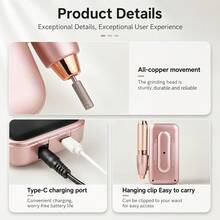 Professional 45,000 RPM Electric Nail Drill - Portable, Rechargeable, Low Noise, Suitable For Manicure And Pedicure - USB Powered, Lithium Battery, Valentine's Day Gift - Multicolor - View 8