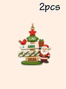 Custom Festive Christmas Family Ornament, Personalized 2-5 Names , Merry Christmas Signpost Ornament For Family Home Holiday Decorations, Customized Xmas Keepsake Gift For Parents Kids And Loved Ones, Customizable Christmas Tree Ornament. - Style C - View 11