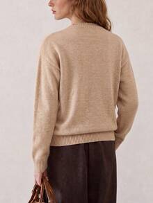 Sweater Pullover Leher Bulat Motif Kartun Lucu Kasual Musim Gugur/Dingin Terbaru untuk Wanita - Jeruk - View 2