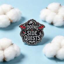 "Doing Side" Quests Dragon Enamel Pin, Fantasy Game Lapel Brooch, Vintage Gothic Badge For Backpack Clothes Hats, Unique Gift For Game Lovers - Multicolor - View 9
