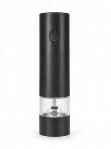 1pc Electric Salt And Pepper Grinder Set Automatic Salt And Pepper Grinder Set With Black Base And Blue LED Light, Adjustable Coarseness, USB Rechargeable, Washable Container, Black - Black - View 8