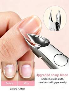UR SUGAR 1Pc Cuticle Care Tool, Stainless Steel Dead Skin Nipper, Hand & Feet Cuticle Trimming Cutter, Manicure Pedicure Nail Tool For Salon & Home DIY Use - Silver - View 3