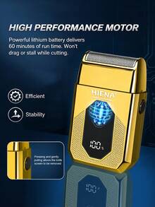 HIENA Electric Shaver Set Reciprocating Shaver Smooth Gold Appearance Suitable For Shaving, Trimming Sideburns, Sculpting Styles Equipped With 4 Limit Combs And Cleaning Brush Men's Grooming Set - Gold - View 7