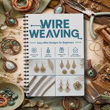 English Version Wire Wrapped Jewelry Notebook, Beginner Friendly Wire Weaving Patterns, Handmade Pendant Necklace Earrings Bracelet Ring Designs, DIY Copper Wire Craft Notes, Gift For Jewelry Makers And Craft Lovers - A5 - View 5
