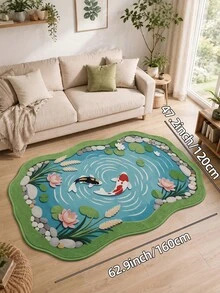 DAJIANG 1PC Koi Fish Carpet Runner Area Rug Suitable Bathroom, Kitchen,Outdoor, Indoor, Runner Corridor, Bedroom, Living Room, Beside Throw Rugs Machine Washable Rug, Easy Clean Entryway Mat, Anti-Slip Backing Rugs For Bedroom Decor Bathroom Decor Fall Decor - Multicolor - View 13