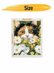 DIY Calico Cat In Daisy Garden (Frameless 8x12 / 16x20 Inches) Paint By Numbers Kit(Acrylic) Arts & Crafts For Adult Beginners, Home Wall Decor, And Holiday Gifts For Cat Lovers And Creative Souls - Sets - View 9