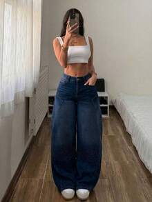 Women Jeans - Deep Blue - View 2