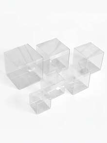 20 Pcs 4cm/5cm/6cm/7cm/8cm Clear PVC Plastic Boxes, For Towel, Tea, Ornament Storage, Birthday Party Surprise Gift, Multi-Purpose - A - View 1