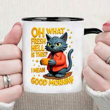 Funny Grumpy Cat Coffee Mug, Sarcastic Good Morning Quote Ceramic Cup, Novelty Gag Gift For Cat Lovers, Ideal For Juice,Milk, Coffee- Perfect Birthday And Holiday Gift For Family,Gift For Him, Funny Mug - Multicolor - View 14