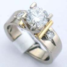 Fashion Luxury Round Women's Ring, Exquisite Wedding Engagement Ring, Holiday Gift - Silver - View 2