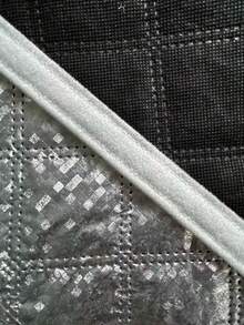 Window Drafty And Too Cold In Winter! White Edge Zipper Thickened Aluminum Foil Thermal Curtain, Unzip To Open Window Directly, Firmly Lock Indoor Temperature - Silver Cotton Curtain With White Trim and Zipper - View 3