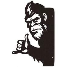 1 buah Dekorasi Dinding Besi Kokoh, Menampilkan Desain Bigfoot yang Unik, Sempurna untuk Taman, Teras, atau Halaman Luar Ruangan - A - View 7