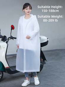 Full Coverage EVA Raincoat, Portable Outdoor Raincoat, Front Button Design, Windproof, With Hood And Drawstring, Reusable, Suitable For Hiking, Cycling, Outdoor Activities And Daily Use, Hiking Rain Gear - Multicolor - View 13