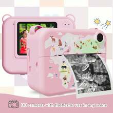 Instant Print Camera (With 3 Rolls Of Photo Paper), Portable Office File Camera, Photo Printer, USB Rechargeable, Great Tool For Developing Interest And Creativity, Ideal Christmas, Birthday Gift - Multicolor - View 6