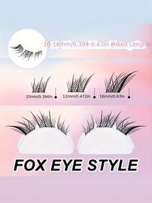 Self-Adhesive False Eyelashes, 36 Clusters In Cat Eye And Fox Eye Styles, 10-16mm, D Curl Lashes, Designed To Create Stunning Looks, Perfect For Beginners To Use At Home, Halloween Gifts - View 4