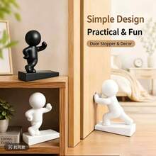 1/3pcs Fun Standing Kung Fu Character Design Door Stopper, Door Wall Protector, Door Bottom Protector, Easy To Install, Pet Friendly, Suitable For Home And Office - Simple Installation, Stable Door Stopper, Suitable For Indoor/Outdoor Use, Fun Human-Shaped Design, Lightweight And Durable, Cute Door Stopper - Multicolor - View 7