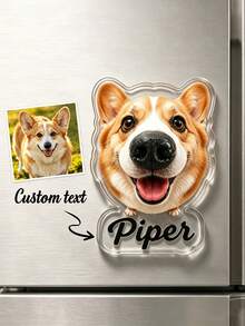 Custom Dog Nose Squishy Fridge Magnet Sticker – Personalized Pet Nose Squeeze Toy With Custom Face & Name - Multicolor - View 7