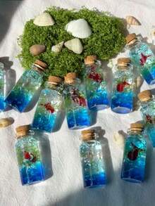 20pcs Mini Decorative Bottles 10ml With Cork Stopper, Jute Rope, Small Cards, Suitable For Camping Projects, Graduation Season, Handmade Crafts, Jewelry, Message In A Bottle, Wedding Blessings, Party Gifts - 1ml Glass - Multiple Styles - View 4