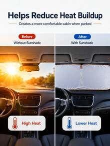 1pc Windshield Sunshade For Heat Fab Foldable Heat Insulation ,Foldable,Convenient Sunscreen Sun Shade Front Window Set Camp Automotive Sun Protection Sunshades Windshield Sunshades Car Accessories Car Interior Accessories Car Hanging Ornaments - A - View 4