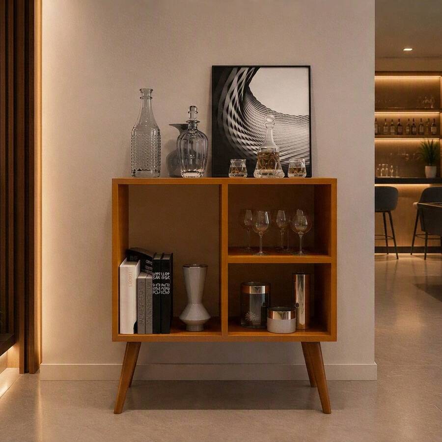 Buffet Aparador Multiuso Vênus com 3 Nichos Ideal para Cantinho do Café e Bebidas HALL DE ENTRADA