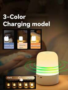 Bedside Touch Night Light, Eye-Caring Anti-Blue Light LED, RGB Multi-Color With Remote Control, 3-In-1 White, USB-C Powered & Rechargeable, Aesthetic Room Decor, Home Accent Lighting, Dreamy Festival Ambient Lamp, Ideal Holiday Gift - Touch Night Light - View 14