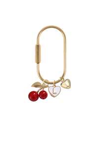 Red Cherry Letter Keychain Bag Pendant,Feature Golden Heart And White Border Letter Heart Pendant,Car Keychain,Bag Accessories,Decorative Pendant - Multicolor - View 21