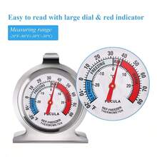 2 Pack Refrigerator Thermometer, -30~30°C/-20~80°F, Classic Fridge Thermometer Large Dial With Red Indicator Thermometer For Freezer Refrigerator Cooler - View 3