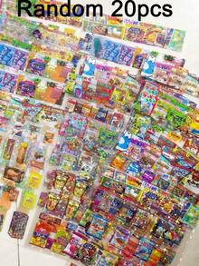 2/30pcs Japanese Retro Showa Style Snack Stickers, Cute Cartoon Glossy Face Stickers, Scrapbook Planner DIY Material Stickers - Multicolor - View 11