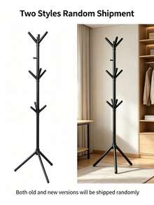 Household Tree-Shaped Floor Coat Rack, Easy Assembly Standing Coat Rack, Standing Coat Rack, Triangular Stable Base, Multi-Prong Hook Design. Suitable For Bedroom, Entryway, Strong Load-Bearing, Storage For Coats, Bags, Hats, Minimalist Versatile, Space-Saving, Practical Home Storage Item. - Multicolor - View 6