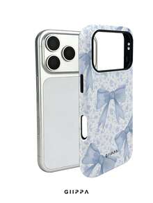 GIIPPA 1pc Grey Background With Bow Pattern Design, Phone 17 Pro Max Phone Case, Compatible With Phone 16 Pro Max, 15 Pro Max, 14 Pro Max, Korean-Style High-End Fashionable And Fun Phone Case, Compatible With 11/12/13/14/15/16 Pro Max Plus, Elegant Design Suitable For Men And Women, Perfect Gift For Girlfriend On Christmas, Valentine's Day, Easter, Wedding Season And Birthday! - Multicolor - View 3