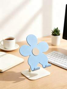 1pc Cute Flower Shaped Phone Stand, Creative Tablet & Phone Universal Holder, Desktop Non-Slip Base Ornament - Flower Stand - View 7