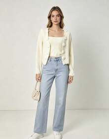 Women Cardigans - Apricot - View 8