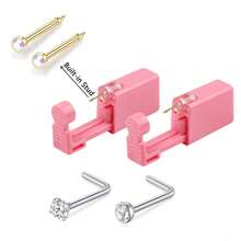 Nose Piercing Kit, 2 Packs Nose Piercing Gun With Built In Nose Ring, Replaceable 2 Pcs Nose Stud,For Self Nose Piercing - Pink - View 21