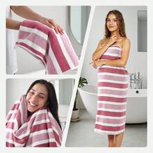 Bath Towel Set, Ultra-Fine Microfiber Bath Towel, Extremely Soft, High Absorbency And Quick Drying, Thick Household Large Bath Towel, Soft And Comfortable, Suitable For Bathroom, Spa, Gym, Beach And More - Multicolor - View 4