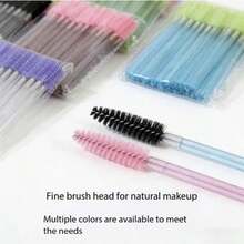 50pcs Disposable Eyelash Brushes, Multi-Color Mascara Brush Sticks, Suitable For Eyelash Extensions And Eyebrow Shaping, Back To School Supplies, College Dorm Essentials, Portable Travel Makeup Tools - Multicolor - View 7