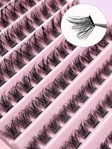 120Pcs D Curl Cluster Lashes Fluffy Wispy Natural Look Lashes,DIY Eyelashes,For Beginners Easy To Use Salon-Quality Long-Lasting False Eyelash - D - View 5