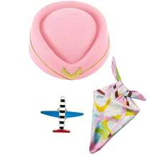 3pcs Women Flight Attendant Costume Accessories, Flight Attendant Hat With Air Stewardess Cosplay Costume Accessories For Halloween - Multicolor - View 15