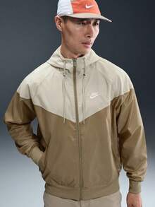 Nike Jaket Berkerudung Tenun Pria AS M NK WVN LND WR HD JKT DA0002-297 - Khaki - View 1