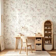 1 Roll Self‑Adhesive Printed PVC Wallpaper, Decorative For Living Room And Bedroom Background, Not Peel‑And‑Stick Removable Contact Paper, For Refurbishing Desktops, Cabinet Panels And Drawers, 17.3inX39.3/118.1/196.8in - Pink Flowers - View 4